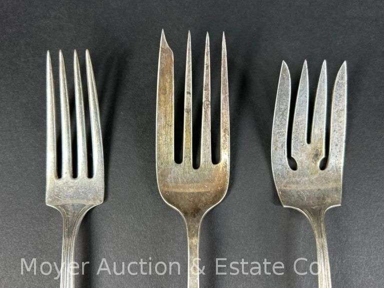(3) Sterling Silver Forks, Assorted Patterns, 4.39 Troy Ounces