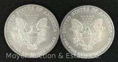 (2) 2003 American Eagle Silver Dollars