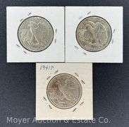 (3) 1941 Walking Liberty Half Dollars