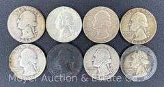 (8) Washington Silver Quarters