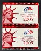 (2) 2005 United States Mint Silver Proof Sets