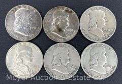 (6) 1951 Franklin Half Dollars