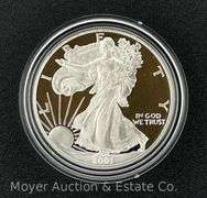 2001 American Eagle Proof Silver Dollar, with Original Boxes
