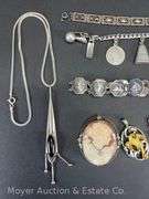Group of Sterling Silver Jewelry, Bracelets, Necklaces, Etc. 3.28 Troy Ounces