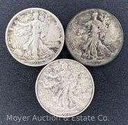 (3) Walking Liberty Half Dollars, 1935, 1938 and 1940