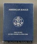 2008 American Eagle Silver Uncirculated Dollar, with Original Boxes