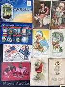 Group of Antique Postcards, Includes Some Trade Cards