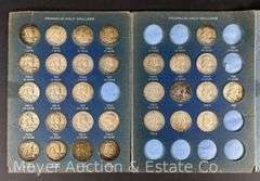 Benjamin Franklin Half Dollar Collector Book, Starting 1948, Partially Complete, 30 Total Coins