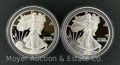 (2) 2004 American Eagle Proof Silver Dollars, with Original Boxes