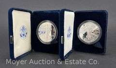 (2) 2001 American Eagle Proof Silver Dollars, with Original Boxes