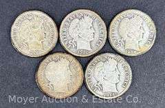 (5) Barber Dimes: 1906, 1910, (2)1914 and 1916