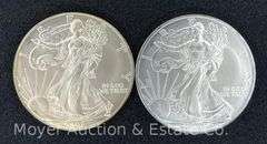 (2) 2003 American Eagle Silver Dollars