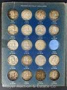 Benjamin Franklin Half Dollar Collector Book, Starting 1948, Partially Complete, 30 Total Coins