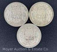 (3) Canada Half Dollars: 1953, 1957 and 1958