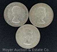 (3) Canada Half Dollars: 1953, 1957 and 1958