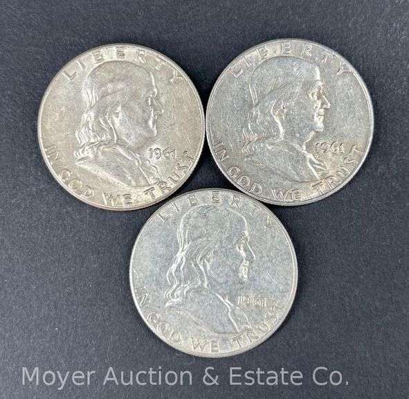 (3) 1961 Franklin Half Dollars image
