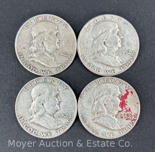 (4) 1952 Franklin Half Dollars image