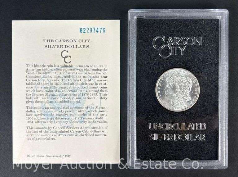 1882-CC Uncirculated Morgan Silver Dollar, with Original Box image