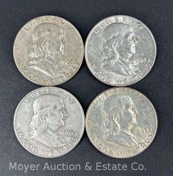 (4) 1963 Franklin Half Dollars image