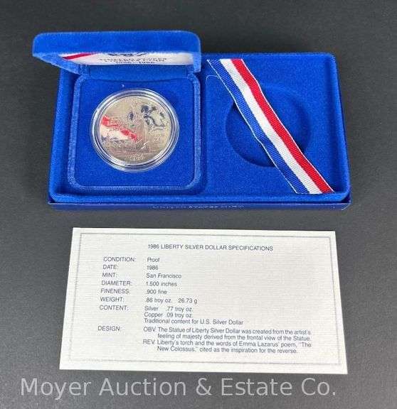 1986 United States Liberty Coins Silver Dollar, with Original Boxes image