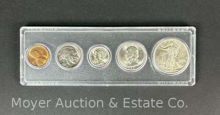 1936 Five-Coin Set, Appears Uncirculated, in Plastic Case image
