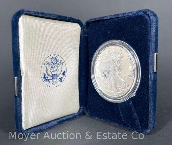1999 American Eagle Proof Silver Dollar, with Original Boxes image