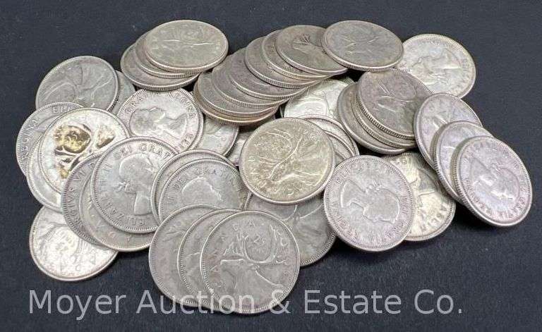 (50) Canadian Silver Quarters, 1966 and Before image