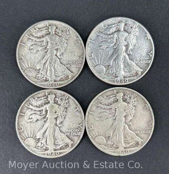 (4) 1940 Walking Liberty Half Dollars image