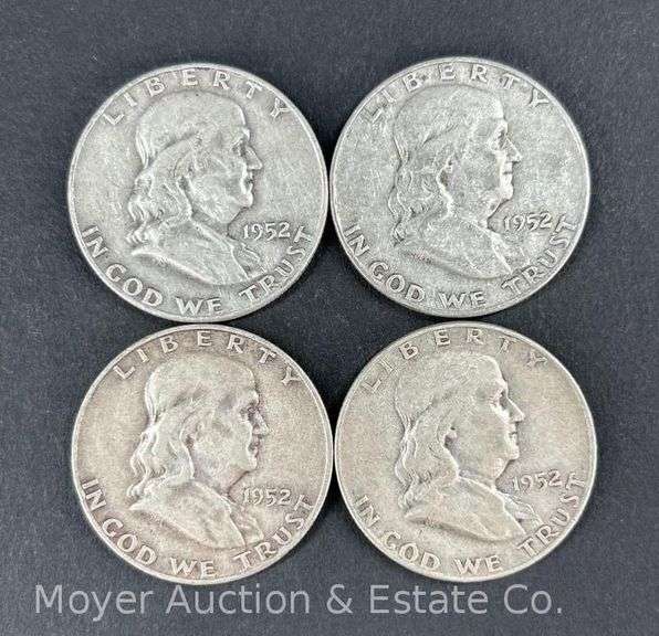 (4) 1952 Franklin Half Dollars image