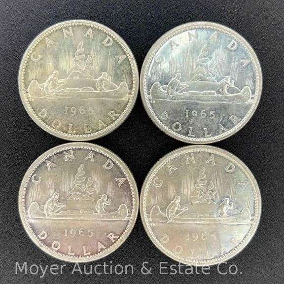 (4) 1965 Canadian Silver Dollars image