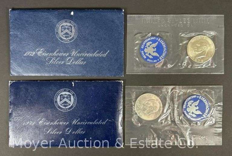 1971 and 1972 Eisenhower Uncirculated Silver Dollars image