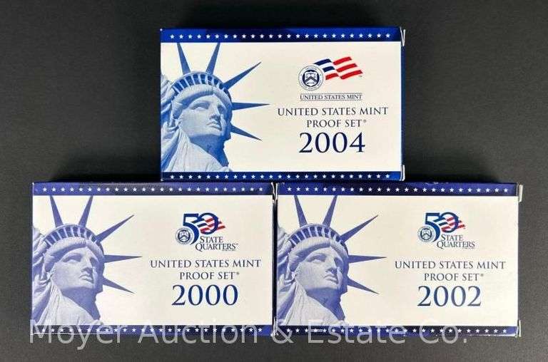 (3) Proof Sets, 2000, 2002 and 2004, with Original Boxes image