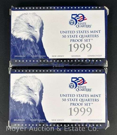 (2) 1999 United States Mint 50 State Quarters Proof Sets, with Original Boxes image