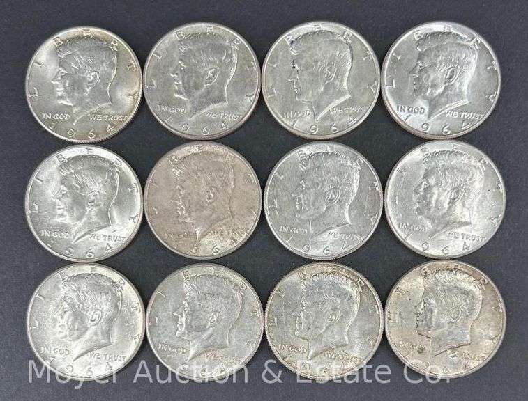 (12) 1964 Kennedy Half Dollars image