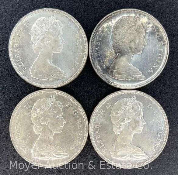 (4) 1966 Canadian Silver Dollars image