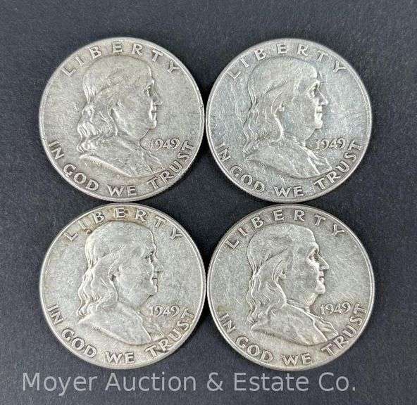 (4) 1949 Franklin Half Dollars image