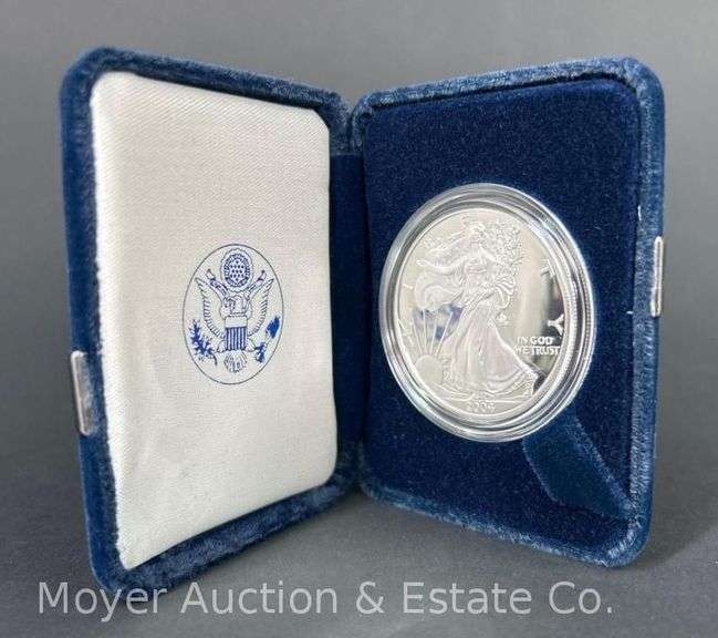 2004 American Eagle Proof Silver Dollar, with Original Boxes image