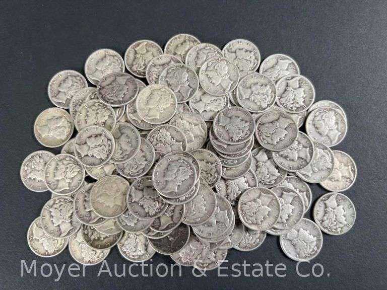 (100) Mercury Dimes image
