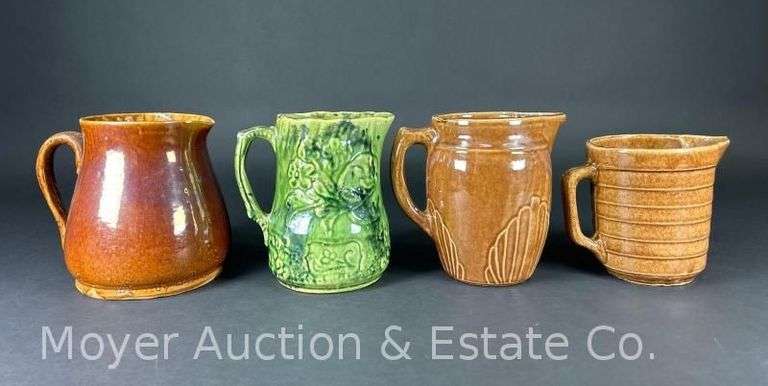 (4) Stoneware Pitchers, 5"-6"h image