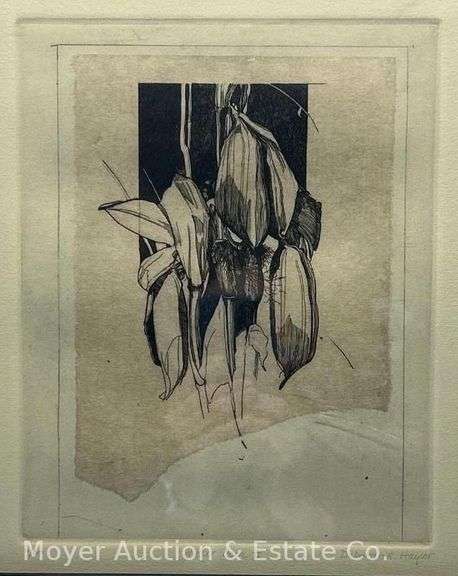Debroah A. Haylor "Winter Corn II" Print, Artist Signed and Numbered, Framed, 20" x 17" Overall image