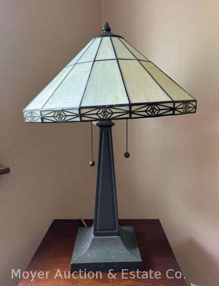 Stained Glass Desk Lamp, 19"h