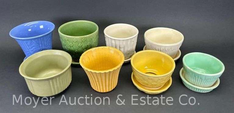 (8) Small Pottery Planters: Hull, Shawnee, Morton, Etc., 2.5"-5"h image
