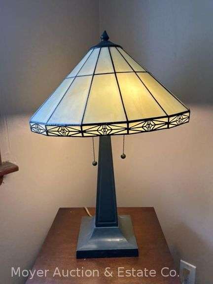 Stained Glass Desk Lamp, 19"h