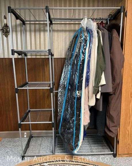 Clothes Rack with Shelves, 46"x19"x68"h