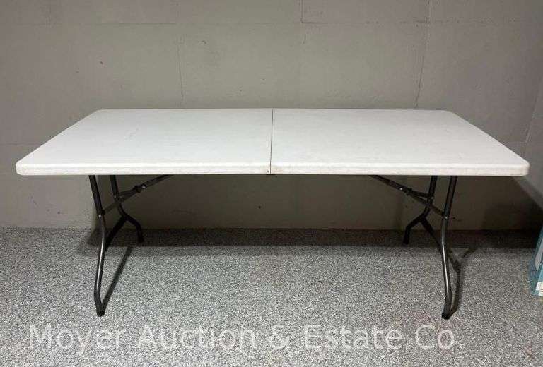 Plastic Folding Table, 70"x30" Tabletop