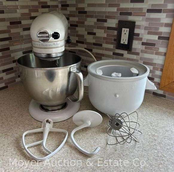 Kitchen Aid Artisan Stand Mixer, with Ice Cream Attachment