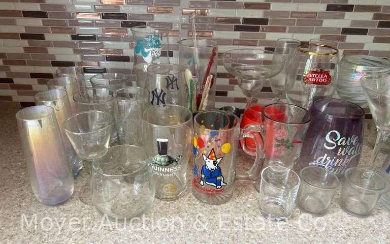 Group of Bar Glasses and Stemware