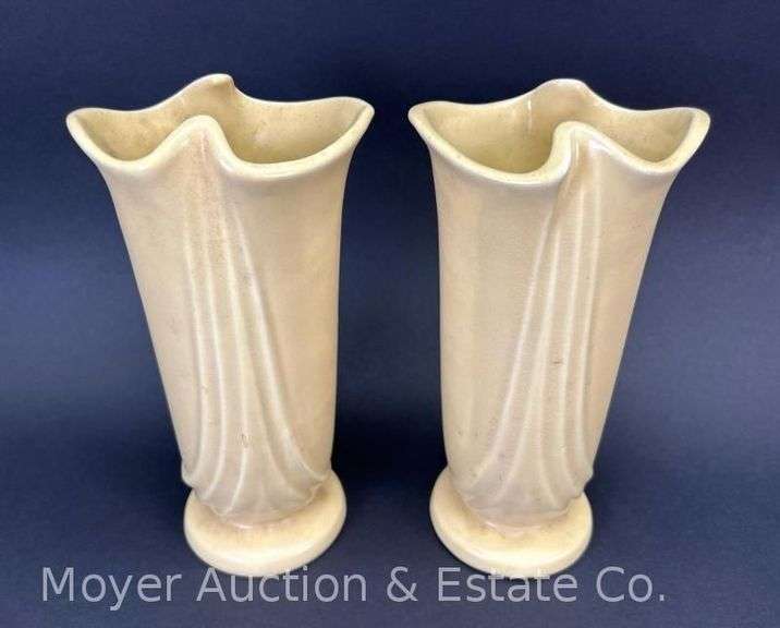 Pair of Weller Pottery Vases, 8"h