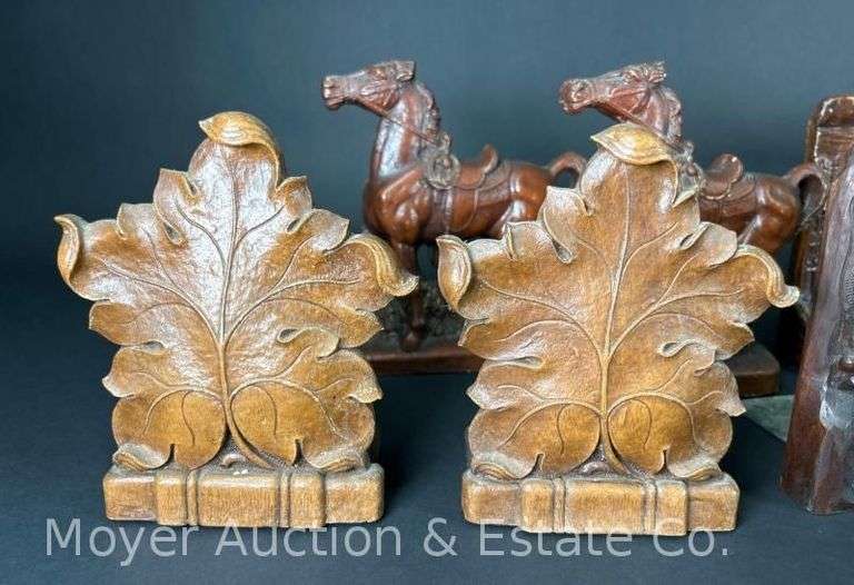 (5) Pairs of Resin/Wood Bookends