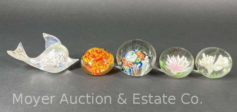 Group of Art Glass Paperweights, 2.5"-4.5"w image
